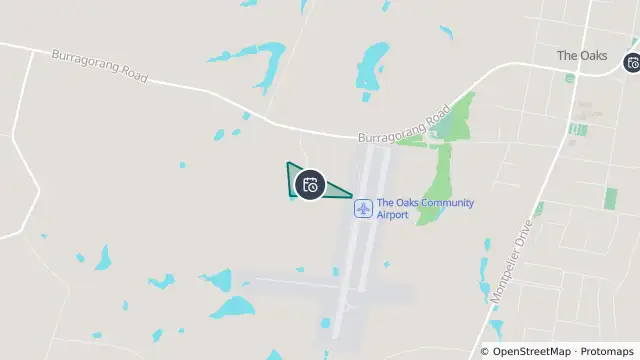 Map of Planned Power Outage — The Oaks and nearby items