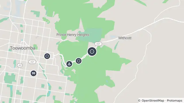 Map of Toowoomba - Bottom Of Range - West and nearby items