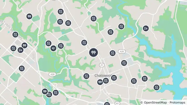 Map of Scheduled Roadwork Resurfacing — Pacific Highway, Chatswood and nearby items
