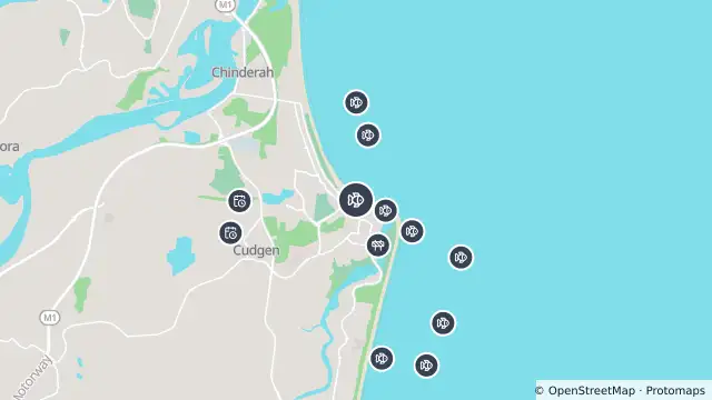 Map of Drone Surveillance Location — Kingscliff Beach and nearby items