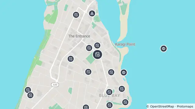 Map of Planned Power Outage — The Entrance and nearby items