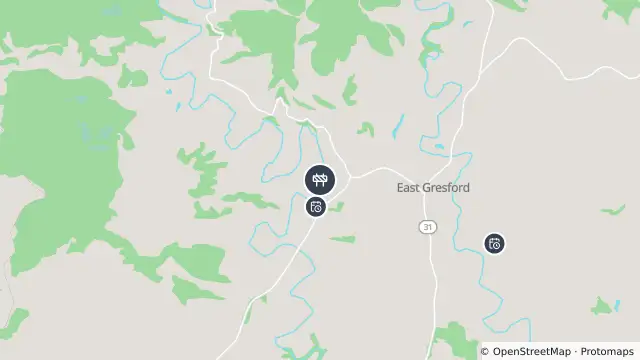 Map of Scheduled Roadwork Bridge Work — Gabulah Road, Gresford and nearby items