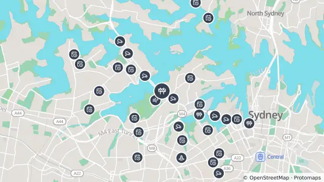 Map of Scheduled Roadwork Maintenance — Victoria Road, Rozelle To St Peters and nearby items