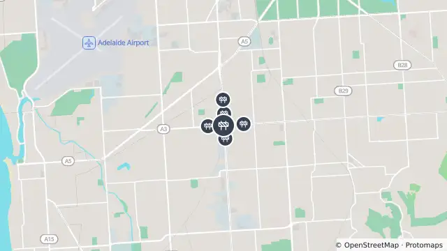 Map of Railway/Tram Crossing — South Road, Edwardstown and nearby items