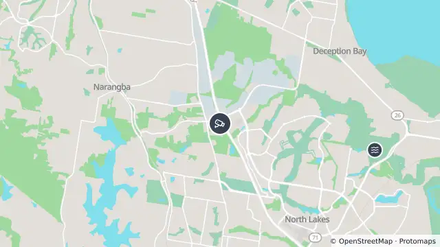 Map of Narangba - Bruce Highway & Boundary Road Interchange - South and nearby items