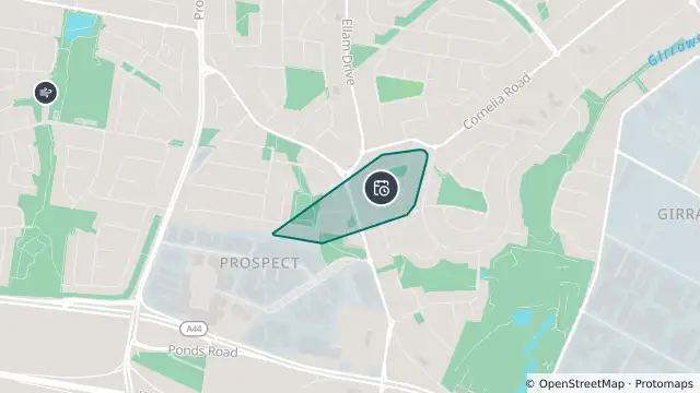 Map of Planned Power Outage — Prospect, Toongabbie and nearby items