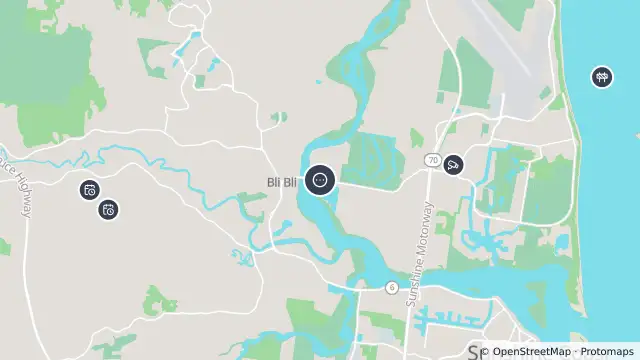 Map of Bli Bli - Maroochydore Noosa Road At Muller Park Road Intersection and nearby items