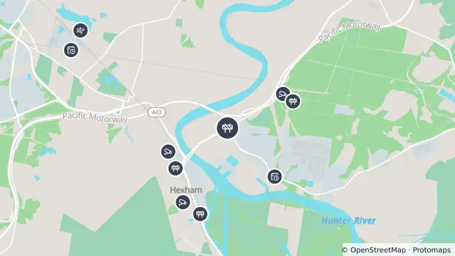 Map of Scheduled Roadwork M1 To Raymond Terrace Upgrade Project — Tomago Road, Tomago and nearby items