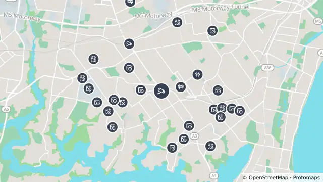 Map of King Georges Road (Hurstville) and nearby items