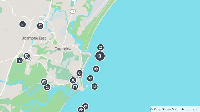 Map of Smart Drumline Location — Boambee Headland and nearby items
