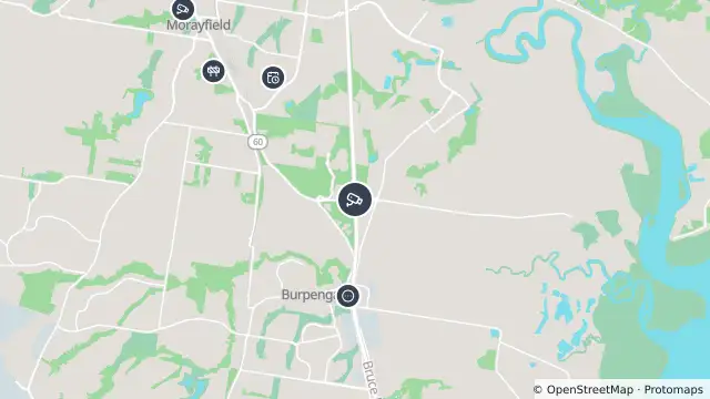 Map of Burpengary - Bruce Highway & Uhlmann Road Interchange - North and nearby items