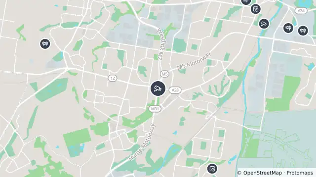 Map of M5 / M7 and nearby items
