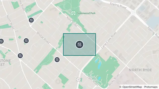 Map of Planned Power Outage — North Ryde and nearby items