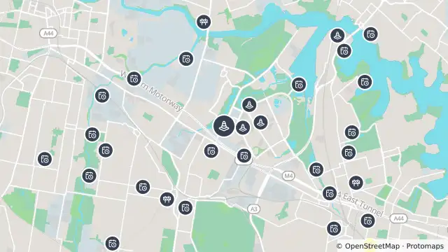 Map of Changed Traffic Conditions — Hill Road, Sydney Olympic Park/Lidcombe and nearby items