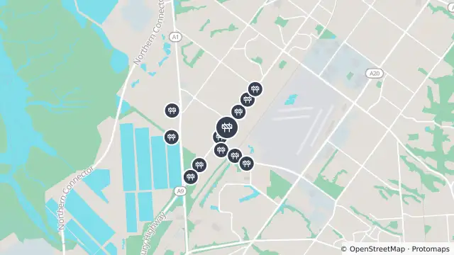 Map of Mowing — Salisbury Highway, Green Fields and nearby items