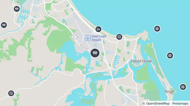 Map of Scheduled Roadwork — M1 Pacific Motorway, Tweed Heads and nearby items