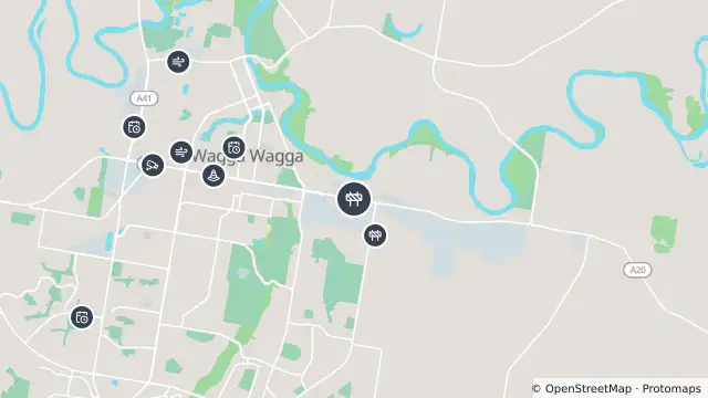 Map of Scheduled Roadwork Bridge Work — Sturt Highway, East Wagga Wagga and nearby items
