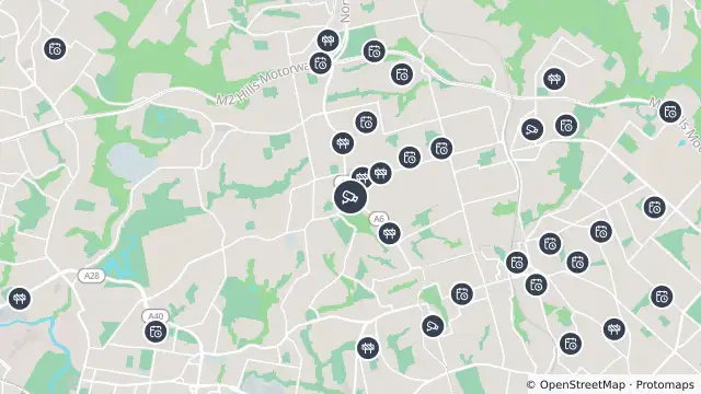 Map of Cumberland Highway (Carlingford) and nearby items