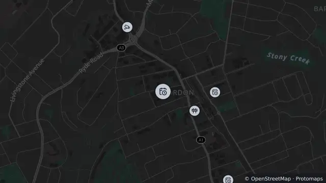 Map of Planned Power Outage — Gordon and nearby items
