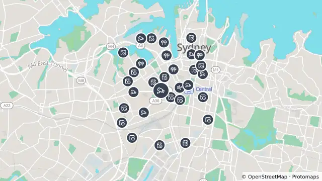 Map of Broadway (Glebe) and nearby items