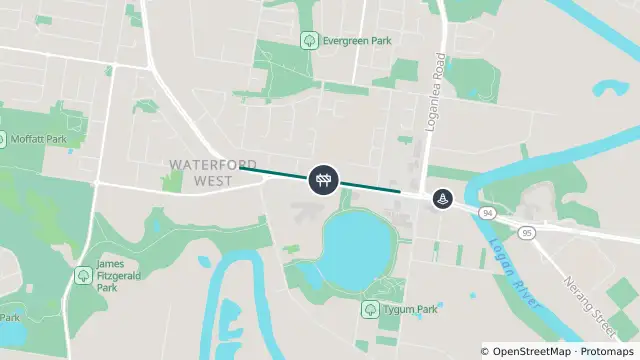 Map of Roadworks — Brisbane   Beenleigh Road (Kingston Road) — Waterford / Waterford West and nearby items