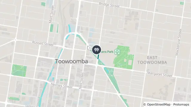 Map of Roadworks — New England Highway (Chalk Drive) / New England Highway (Hume Street) — East Toowoomba / Toowoomba City and nearby items