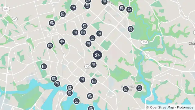 Map of Lane Cove Road (Ryde) and nearby items