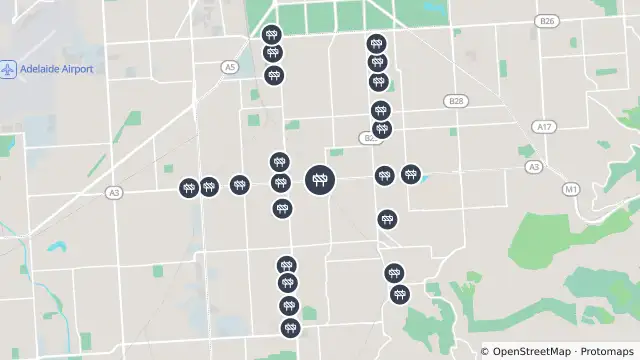 Map of Railway/Tram Crossing — Cross Road, Kings Park and nearby items