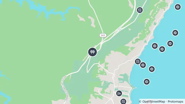 Map of Scheduled Roadwork Maintenance — Princes Highway (Bulli Pass), Maddens Plains and nearby items