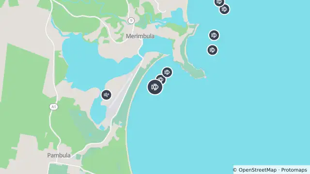 Map of Smart Drumline Location — Merimbula and nearby items