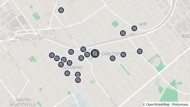 Map of Planned Power Outage — Allawah and nearby items