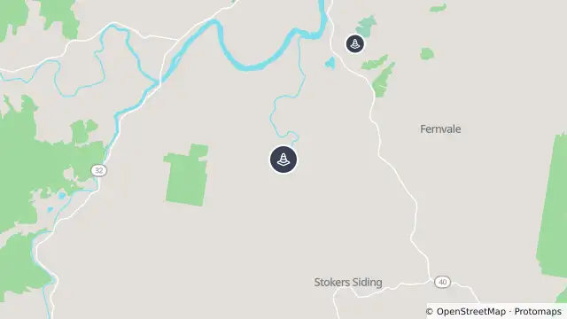 Map of Hazard Road Damage — Stokers Road, Dunbible and nearby items