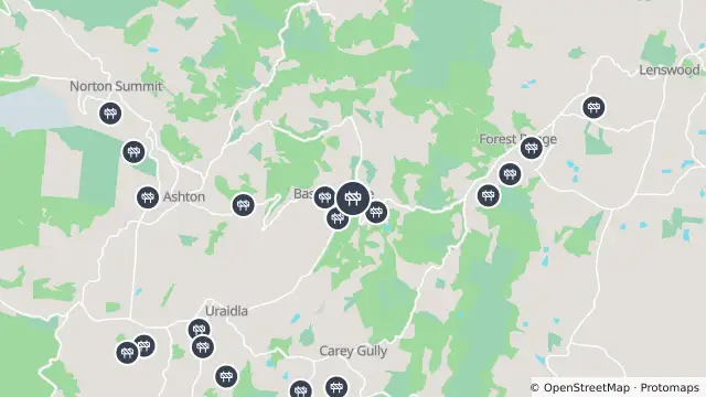 Map of Asphalt Works — Lobethal Road, Basket Range and nearby items