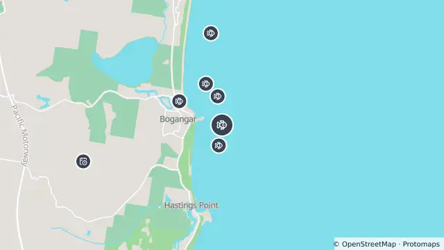 Map of Smart Drumline Location — Hastings Point and nearby items