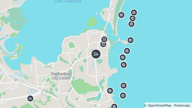 Map of Shellharbour Road (Warilla) and nearby items