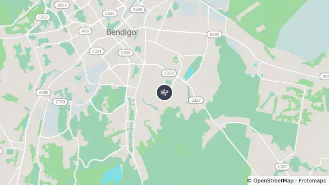 Map of Bendigo and nearby items
