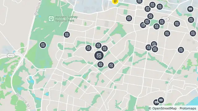 Map of Planned Power Outage — Greenfield Park and nearby items