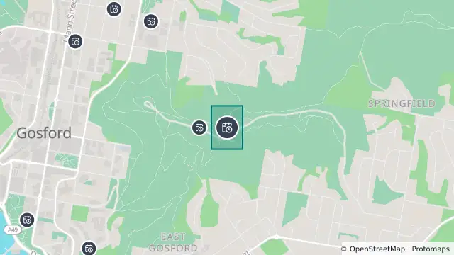 Map of Planned Power Outage — North Gosford, Springfield and nearby items