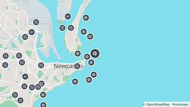 Map of Shark Net Location — Nobbys Beach and nearby items