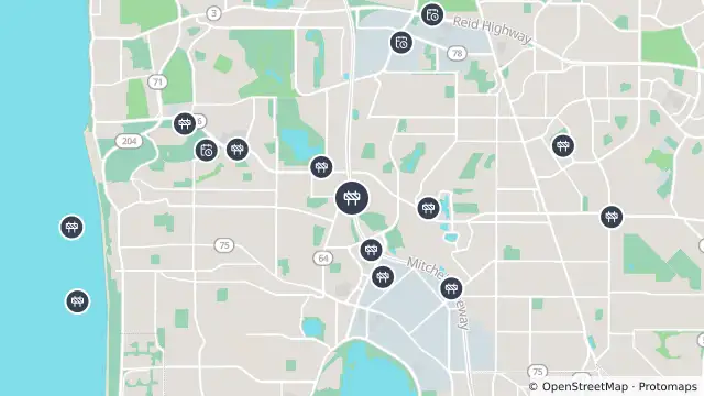Map of Mitchell Fwy Between Roe St And Butler Blvd, Various Suburbs - Maintenance 9pm To 4am and nearby items