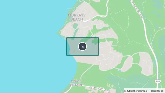 Map of Planned Power Outage — Cams Wharf and nearby items