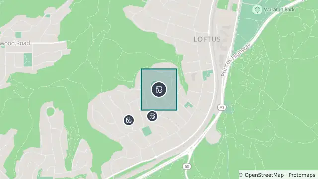 Map of Planned Power Outage — Loftus and nearby items
