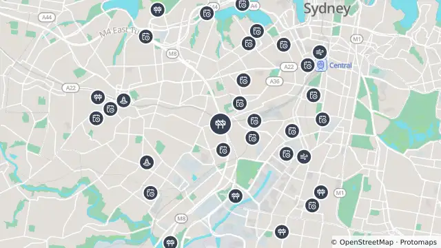 Map of Scheduled Roadwork Power Pole/Line Repairs — Enmore Road, Newtown and nearby items