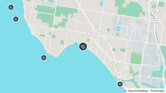 Map of Mentone and nearby items