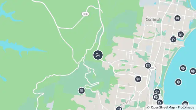 Map of M1 Princes Motorway (Mt Ousley) and nearby items