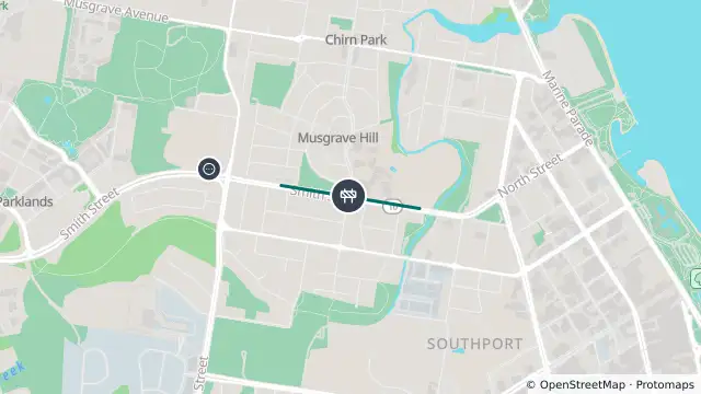 Map of Roadworks — Smith Street Connection (Smith Street) — Southport and nearby items