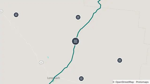 Map of Flooding — Crossmore Road (Longreach Muttaburra Road) / Longreach Muttaburra Road — Longreach / Sardine and nearby items