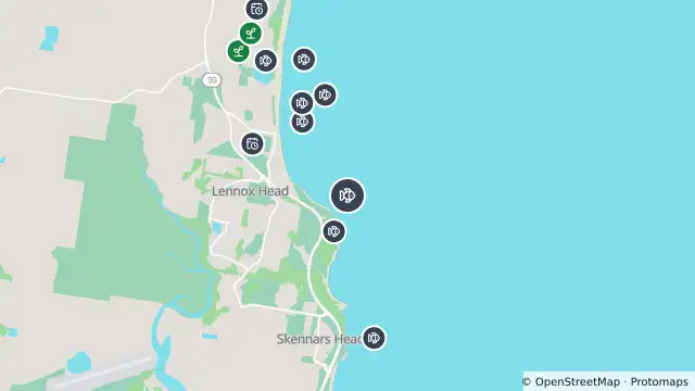 Map of Smart Drumline Location — Lennox Headland and nearby items