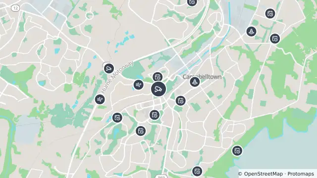 Map of Narellan Road (Campbelltown) and nearby items