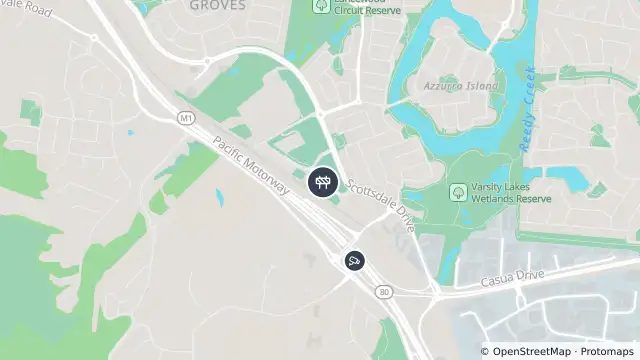 Map of Roadworks — Transit Way — Varsity Lakes and nearby items
